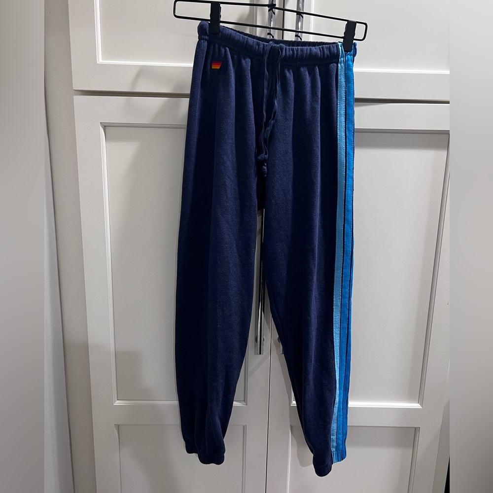 Aviator Nation 5 stripe Navy Sweatpants
